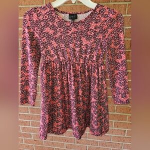 Picapino girl's dress. Burgandy print. Size 7